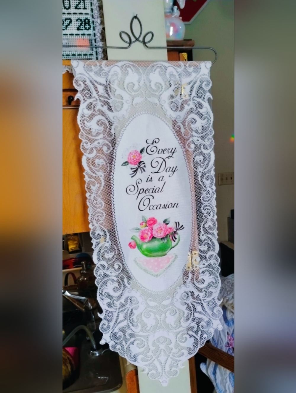 Heritage Lace Floral Wall Hanging "Every Day is a Special Occasion"